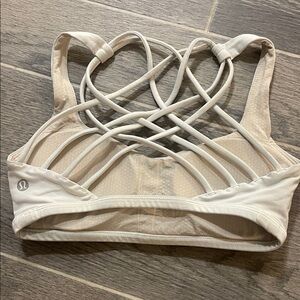 lululemon athletica Cream Strappy Sports Bra